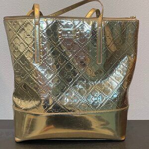 Kate Spade Metallic Gold Spade Embossed Tote
